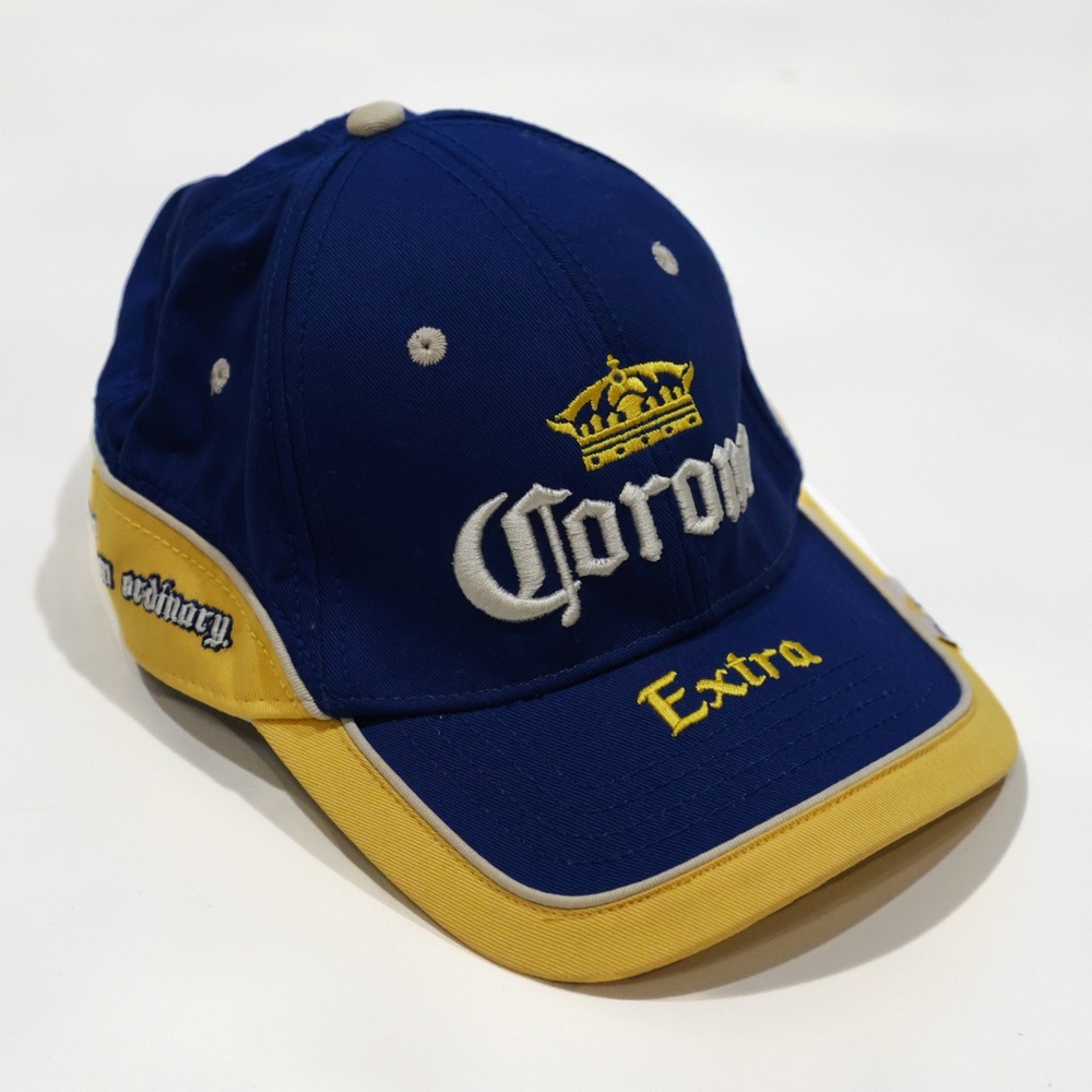 Corona Extra Baseball Cap Dad Hat Blue Yellow Embroidered Logo Adjustable Strap